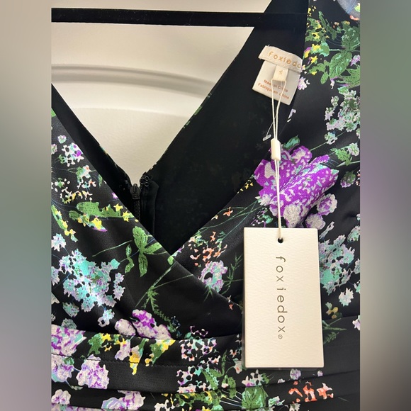 NWT Anthropologie Foxiedox Bow Shoulder Wide Leg Floral Jumpsuit - Picture 9 of 12